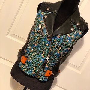 Coach Floral Leather Biker Vest (authentic)